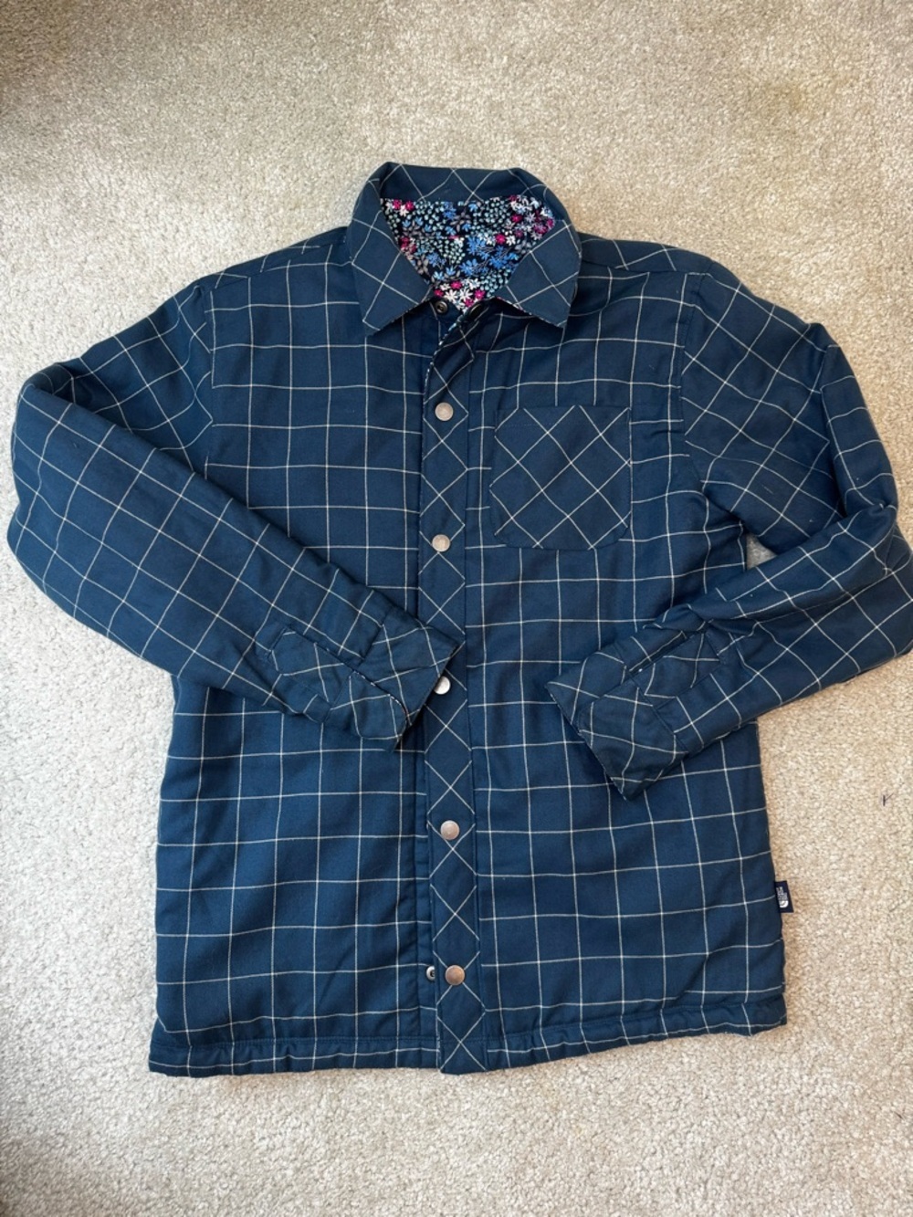 The North Face Kids ReversableFloral Print Jacket - Blue/Pink/Black - Picture 6 of 6